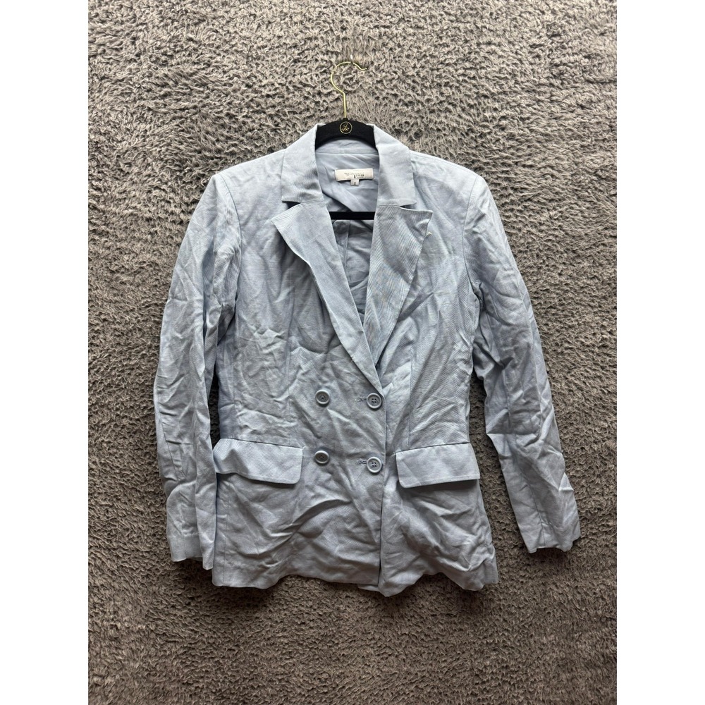 Rosetta Getty Collective Double Breasted Blazer Jacket Light Blue Womens Size 2